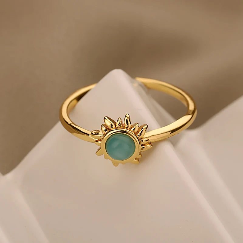 Opal Stone Sun Rings