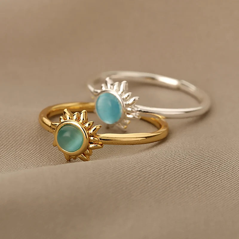 Opal Stone Sun Rings